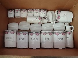 Gorgeous Antique German Ceramic Canisters