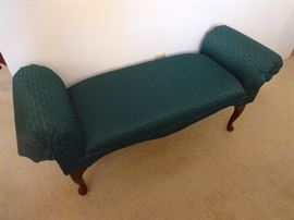 Green Queen Anne bench