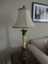Pair Marble Table Lamps