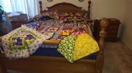 Queen Size Bed with available for purchase quilts