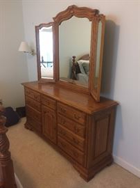Triple Dresser by Jamestown Sterling. Has jewelry drawer that is lined and drawer can be locked. 
