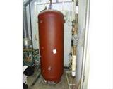 Water holding tank for keeping large amount of hot water ready. 500 gallon capacity. Currently in use and holding water.