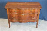Gorgeous Antique Dresser with Cross-Cut Front and 2 Curved Front Drawers and Top (36"W x 20"D x 26"H)