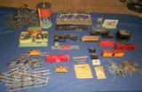 Awesome! 1949 American Flyer 3/16" scale train set by A.C. Gilbert Co. includes lot of track, transformer, engine, tender, caboose, several train cars and accessories as pictured. It is untested.