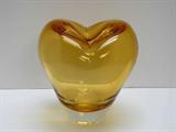 Very unusual amber colored blown glass vase Approx. 6 1/2h.