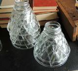 Lighting - Set of 6 Crystal cut Glass light shades. Measuring 5Hx6D.