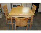 Awesome blonde Kitchen Table with 4 chairs the chairs do not all match they are in two pairs. Table is from Crate and barrel.