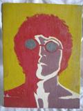 Vintage Artwork- John Lennon, hand painted