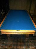 Beautiful Olhausen OAK, Slate Top Pool Table. Comes with Heavy custom cover, balls, cues, bridge, rack and chalk.