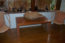 Large bowl on the coffee table is soapstone - by Russell Everett. He is a professor at Troy University and specializes in art made of soapstone. 