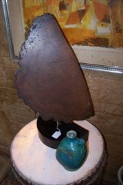 Outstanding piece of wood mounted on a base with beautiful graining and color