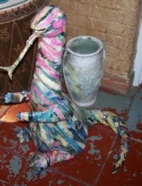 This papier mache dragon is by Alabama artist Greg Brown.  There are several pieces of art and papier mache by this artist at the sale.