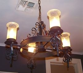 One of several chandeliers offered at the sale