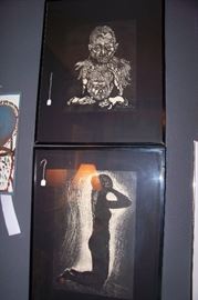 Pair of woodblocks by listed Japanese artist - Kaoru Kawano