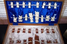 Ivory chess set - purchased in Hong Kong in 1963 (Certificate of origin from Government of Hong Kong).  Set appears to have never been used - it is in pristine condition