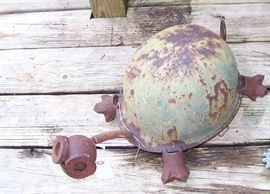 Love this turtle - made out of an old military helmet