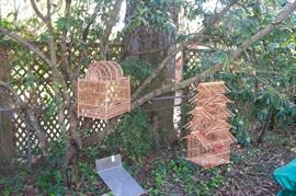 Bird cages in the back  yard
