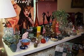 Large amount of miscellaneous household - bowls, pottery, brass, copper, pictures, silverplate - too much to list!