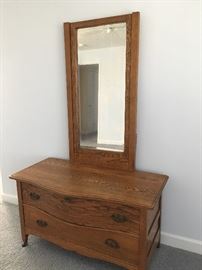Old oak dresser & mirror
