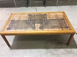 Danish Modern Tile Coffee Table