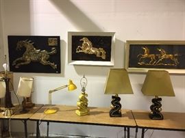 Mid-Century Wall Art and Lamps