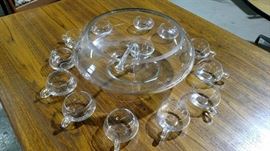 Mid Century Modern punch bowl set.