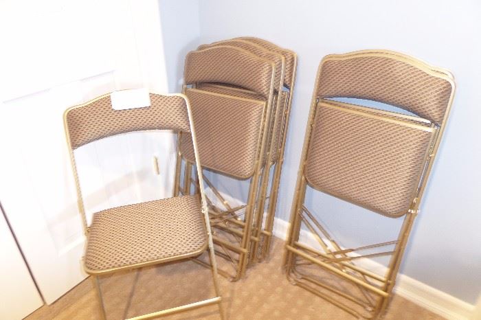 FRITZ CUSTOM UPHOLSTEREDFOLDING CHAIRS MATCH THE DINING ROOM CHAIRS!
