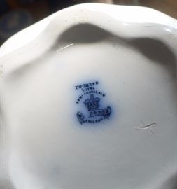 Flow blue washstand set by Wood and Son