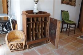 Walnut cabinet view of the inside