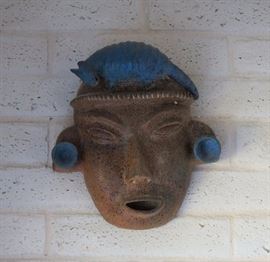 Pair of pottery masks