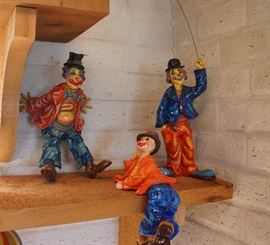 Papier mache clowns