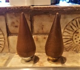 Vintage walnut salt and pepper shakers