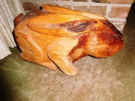 Large hand-carved rabbit