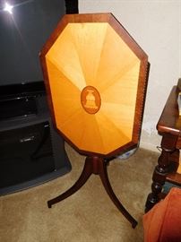 Inlaid tilt top table