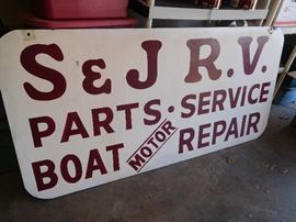 Six foot wood doubled sided sign