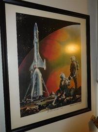Vintage framed space prints