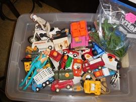 Vintage toys including Evil Knievel