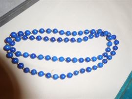 14K gold & blue lapis necklace