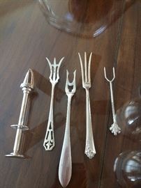 Sterling olive utensils 