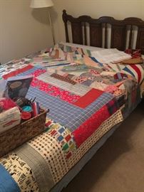 Queen Bed - two vintage quilts
