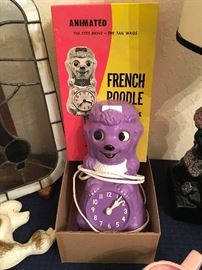 Vintage French Poodle Clock