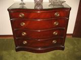 Server, bowed front w/4 drawers, mahogany, 36" wide x 32" high; by Drexel, near perfect condition