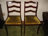 6 Dining Chairs, mahogany with upholstered seats, by Drexel