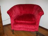 Barrel Chair - red velvet