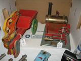 1920's steam engine and other vintage toys