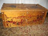 1940's era toy chest, painted with western theme