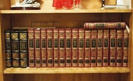 Lot 1: Collection of 154 leather bound books.
