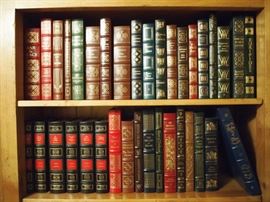 Lot 1: Collection of 154 leather bound books.