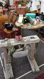 primitive wooden press of some kind - large and expressive!