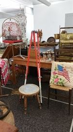 very cool tripod...birdcage...stool...chair... victorian pillow